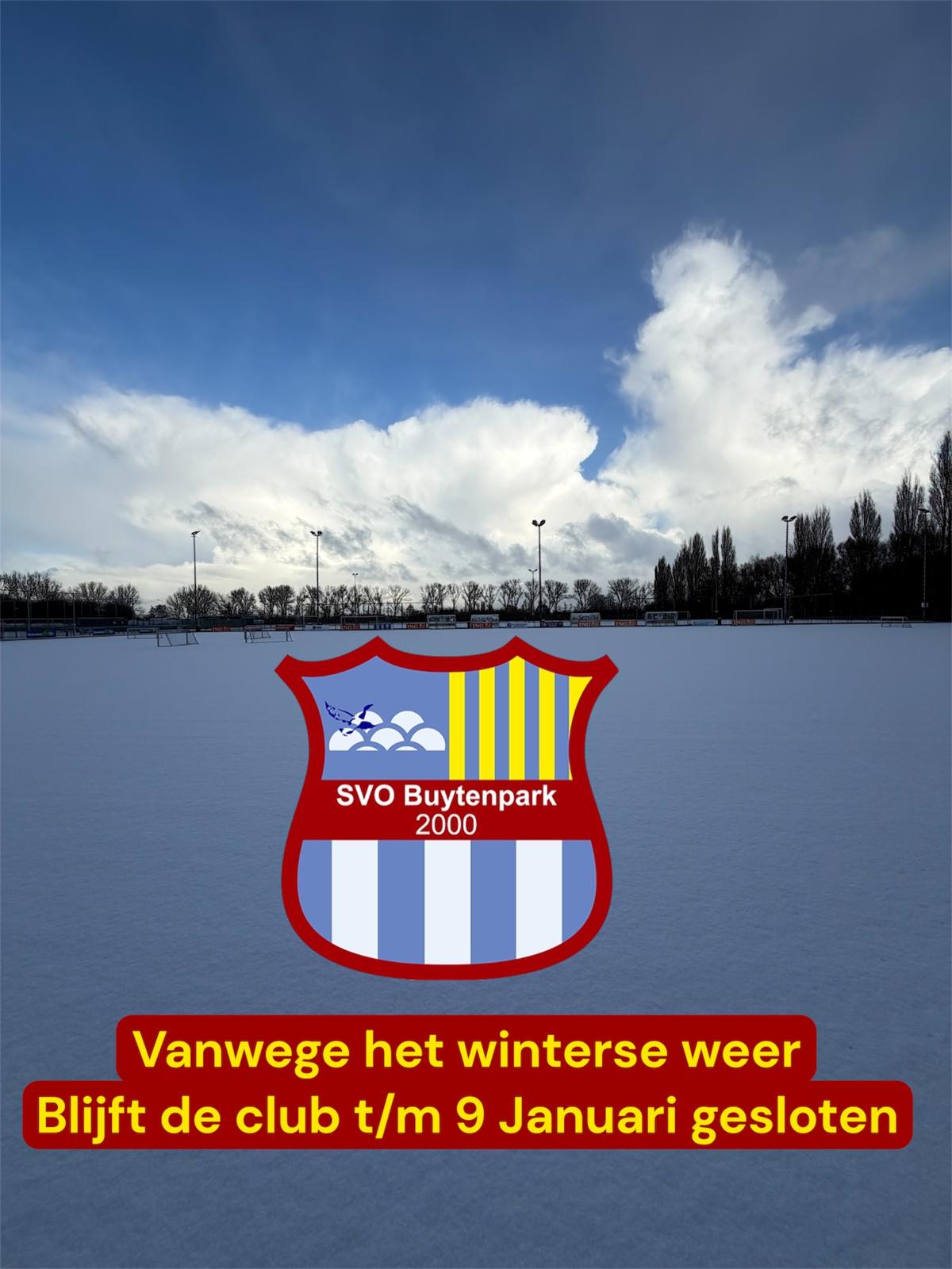 Vanwege het winterse weer blijft de club t/m 9 januari gesloten