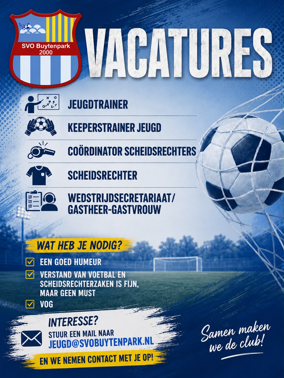 📣 SVO Buytenpark zoekt jou! 🤍🩵